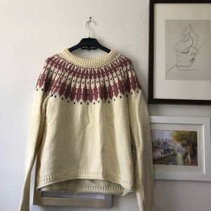 Cream and pink sweater